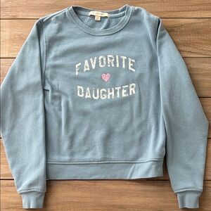 Favorite Daughter Dusty Blue Crew Neck Sweater